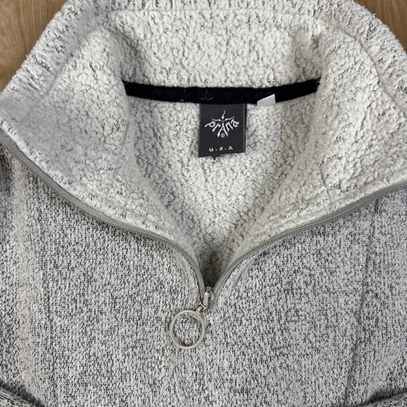 Prana Women’s White/Gray Long Sleeve 1/4 Zip Pullover Fleece Jacket Size Small - Picture 2 of 6